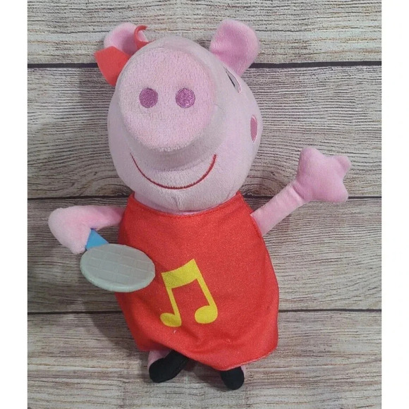 Hasbro Plush Oink Along Songs Peppa Pig Stuffed Animal Toy Pink Red 12" 2021 - Picture 1 of 4